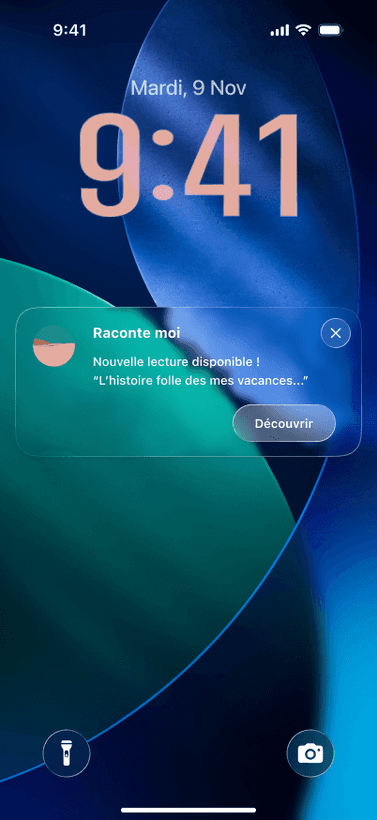 Notification de lecture d'un récit partagé